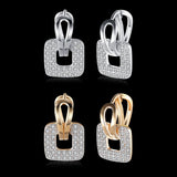 Platinum Plated Earrings  Drop Dangle AAA Zirconia Latch Back Clasp L577