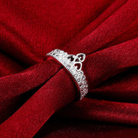 Sterling Silver Plated Fashion Ring AAA Zirconia Women Crown B361