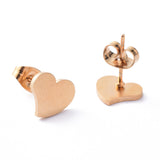 Stainless Steel Set Pendant Necklace Stud Earrings Lobster Heart Gold 17 A437