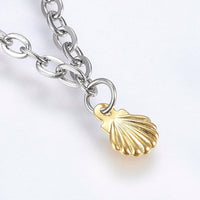 Stainless Steel Charm Bracelet Lobster Shell Gold Silver Color 7.8" 2.5mm A70