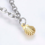 Stainless Steel Charm Bracelet Lobster Shell Gold Silver Color 7.8" 2.5mm A70