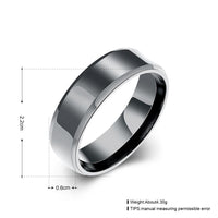 Stainless Steel Band Wedding Ring Black Men's Unisex B427