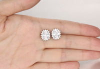 White Gold Plated Earring  Round AAA Cubic Zirconia Women's G219