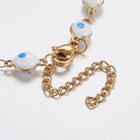 Stainless Steel Anklets Enamel Evil Eye White Blue Bracelet Adjustable Size P222