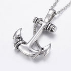 304 Stainless Steel Pendant Necklace Anchor Antique Silver 19.5" A257