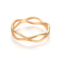 Unisex 304 Stainless Steel Finger Rings Cross Ring Gold Size 5~9 15~19mm Z681