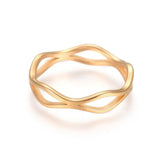 Unisex 304 Stainless Steel Finger Rings Cross Ring Gold Size 5~9 15~19mm Z681