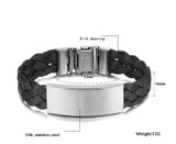 Unisex Men Stainless Steel Black Silk Weaving Bracelet 8" G2