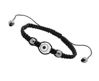 Black Nylon Cord Evil Eye Good Luck Bracelet Glass Blue Adjustable size Hanmade