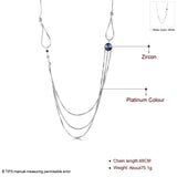 Snake Chain Soral Zirconia Platinum Necklace L76