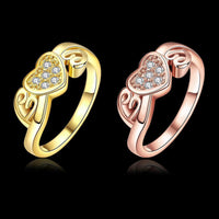 Rose Gold Plated Fashion Ring AAA Zirconia Women Heart B242