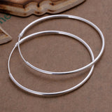 Sterling Silver Plated  Hoop Pierced Earrings L102