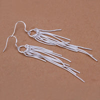 Sterling Silver Drop Dangle Chandelier Hook Earrings L15