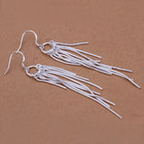 Sterling Silver Drop Dangle Chandelier Hook Earrings L15