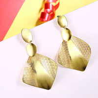 Yellow Gold Plated Earrings  Chandelier Latch Back Clasp L617