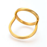 304 Stainless Steel Finger Rings Ring Gold Size 7 17mm  A20