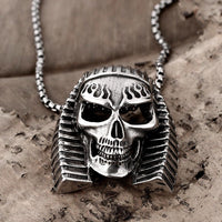 Stainless Steel Necklace Pendant Egypt Pharaoh Biker 23" 3.5MM Lobster B213