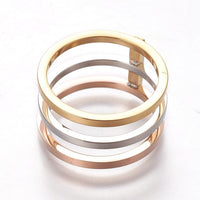 304 Stainless Steel Finger Rings Gold Rose Gold Silver Size 6~9 16~19mm Z680