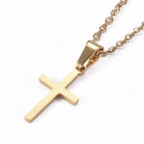 Stainless Steel Pendant Necklaces Lobster Cross Gold 17.71inches 45cm Z490