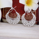 Sterling Silver Dangle Chandelier Hoop Pierced Earrings L158