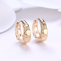 Yellow Gold Plated Earrings Hoop Huggies Latch Back Clasp L557