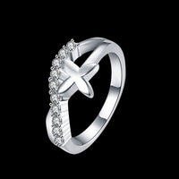 Sterling Silver Plated Fashion Ring AAA Zirconia Women B400