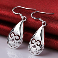 Sterling Silver Plated Earrings Drop Dangle  Fish Hook .52" L365