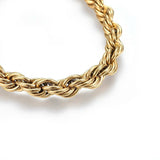 304 Stainless Steel Rope Chain Bracelet Lobster Gold 8.5" 7mm  A82