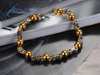 Men's Unisex Stainless Steel Gold Bracelet G39