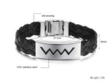 Unisex Men's Women's Stainless Steel Black Silk Weaving Bracelet 8" G8