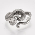 Alloy Cuff Finger Ring Rattle Snake Antique Silver Size 8 Adjustable 18.5mm P438