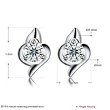 Sterling Silver Earrings  Stud AAA Zirconia  Push Back Clasp L734