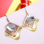 Yellow Gold Platinum Plated Earrings Chandelier Fish Hook Clasp L625
