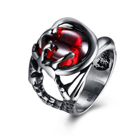 Stainless Steel Gothic Biker Tribal Ring Black Red  Men's Unisex B209