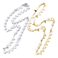 Stainless Steel Chain Necklaces Lobster Triangle Gold 16.49 inches 41.9cm Z556