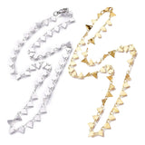 Stainless Steel Chain Necklaces Lobster Triangle Gold 16.49 inches 41.9cm Z556