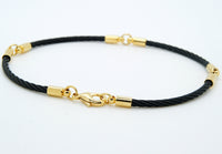 Stainless Steel Bracelets Brass Findings Lobster Clasp Black and Gold 9" G3