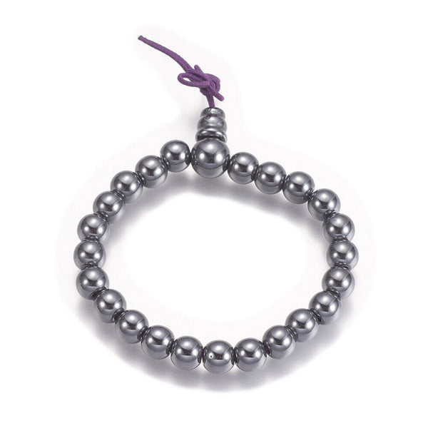 Non-magnetic Synthetic Hematite Stretch Bracelet Round 2inches(50mm) Z172