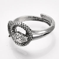 Alloy Cuff Finger Ring Snake Antique Silver Size 9 Adjustable 19mm P456