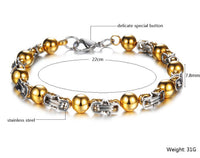 Men's Unisex Stainless Steel Gold Bracelet G39