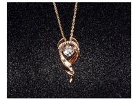 Gold Plated Necklace Pendant Snake AAA Cubic Zirconia Women's Round G171