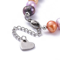 Natural Freshwater Pearl Beaded Bracelet Stainless Steel Lobster 9.4" Z140