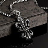 Stainless Steel Necklace Pendant Cross Biker Gothic 23" 3.5MM Lobster Clasp B224