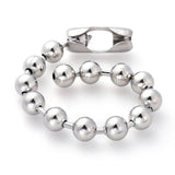 Stainless Steel Ball Chain Beads Bracelet Silver Color 8.4" 10mm P274