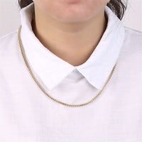 Stainless Steel Iron Box Chain Necklace 18K Gold Plated 22" 3mm P18