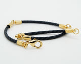 Stainless Steel Bracelets Brass Findings Lobster Clasp Black and Gold 9" G3