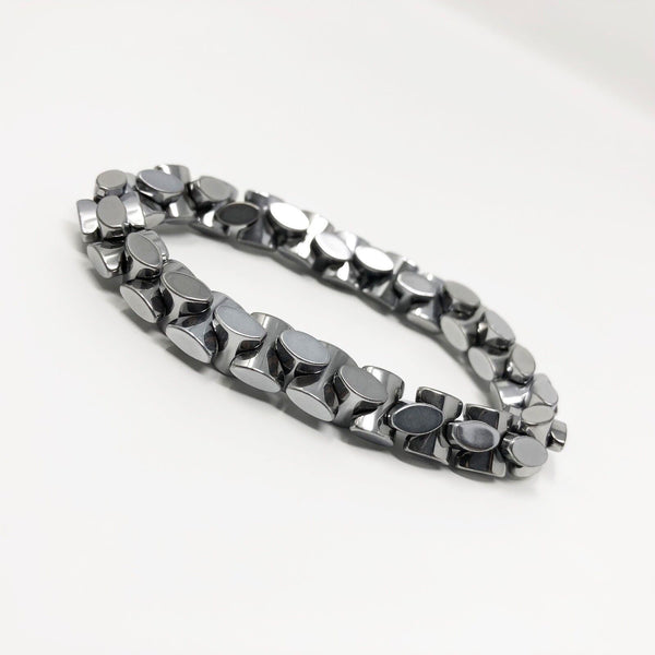 Hematite Non-Magnetic Bracelet Mens Womens Unisex Adjustable Size X26