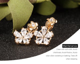 Gold Plated Earring Drop AAA Cubic Zirconia Women's G263