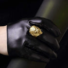 Yellow Gold Plated Biker Ghotic Mens Ring Lion Animal B527