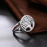 Sterling Silver Plated Ring Womens Tree Of Life B539